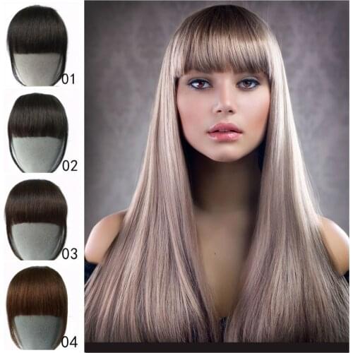 Black Brown Fake Fringe Clip In Bangs Hair Fiber Hair Clips Fringe Hair Pieces Hair Styling Accessories