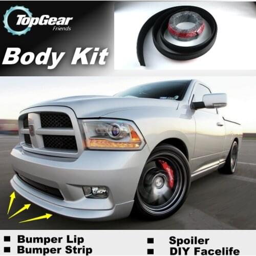 Bumper Lip Deflector Lips For Dodge Ram SRT-10 Front Spoiler Skirt For TopGear Fans to Car View Tuning / Body Kit / Strip