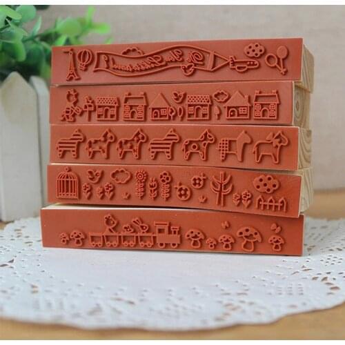 1pcs Wooden Stamp Photo Album Accessories Scrapbooking DIY Handmade Children Tools Clear Stamps Craft Gifts