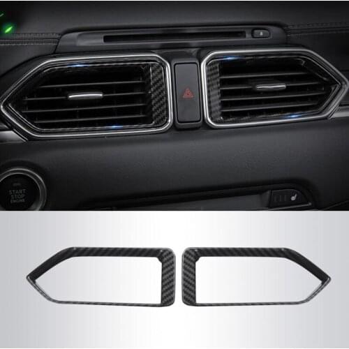 For Mazda CX-5 CX5 2017-2020 ABS Carbon fiber Central Console Air Outlet Vent Cover Trim Auto accessories