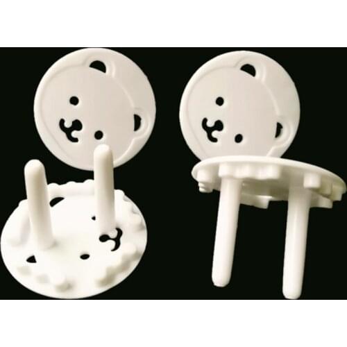 10PCS EU Power Socket Electrical Outlet Kids Baby Safety Anti Electric Shock White Bear Protector Cover Power Guard Protection