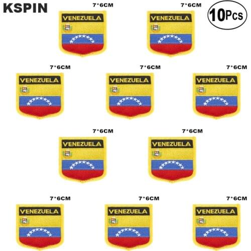 Venezuela Flag Embroidery Patches Iron on Saw on Transfer patches Sewing Applications for Clothes in Home&Garden