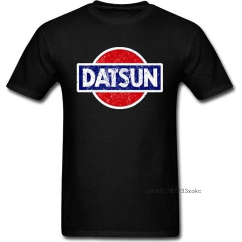 Datsun T-shirt Wagon Logo T Shirt Men Tshirt Black Clothing Japan Chic Tops Summer Tee Short Sleeve Red Car Streetwear
