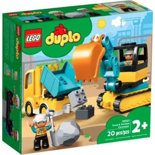 Lego Duplo 10931 Truck & Tracked Excavator great toys birthday gift toddlers kids 20pcs children bricks fans vehicles excavator