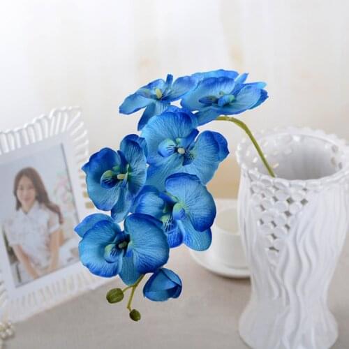 1Bunch 8 Heads Simulation Phalaenopsis Artificial Flower 70cm Fake Flowers for Home Wedding Decoration Indoor Craft Flower