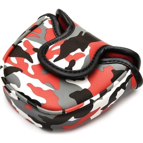 New Golf Mallet Putter Headcovers with Magnetic Closure Waterproof PU Camouflage Head Cover