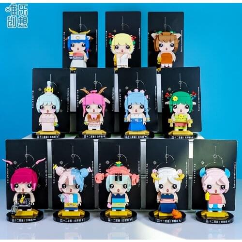 Twelve Constellations Building Blocks Kawaii Taurus Capricorni Aries Libra Brickheadz Figures Toys For Kid Birthday Gift