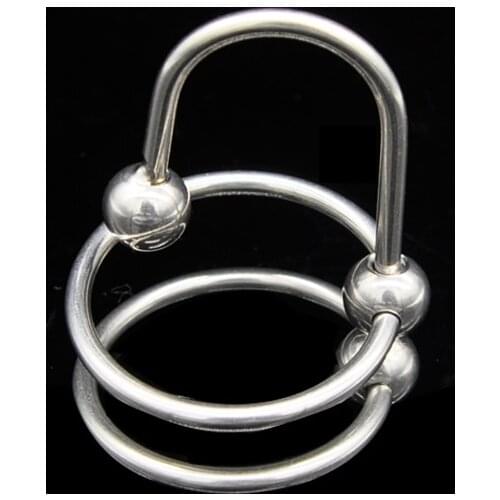Male Stainless Steel Penis Urinary Plug with 2 size Cock ring,Urethra Catheter,Sex Toy,Adult Game,Urethra Stimulate Dilator A073