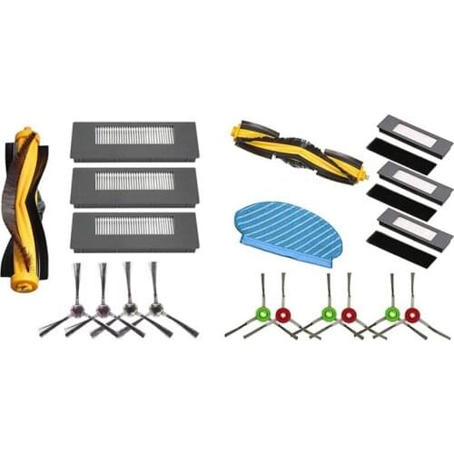 Filter Side Brush Kit Vacuum Cleaner Accessories with 8 Pack (3X Filter + 4X Side Brush+1X Main Brush)