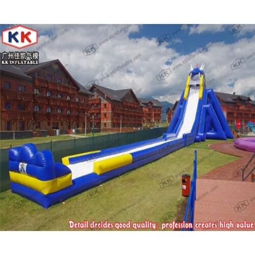50 Meter Long Hippo Inflatable Water Slide , Beach Large Inflatable Water Slide With Front Pool