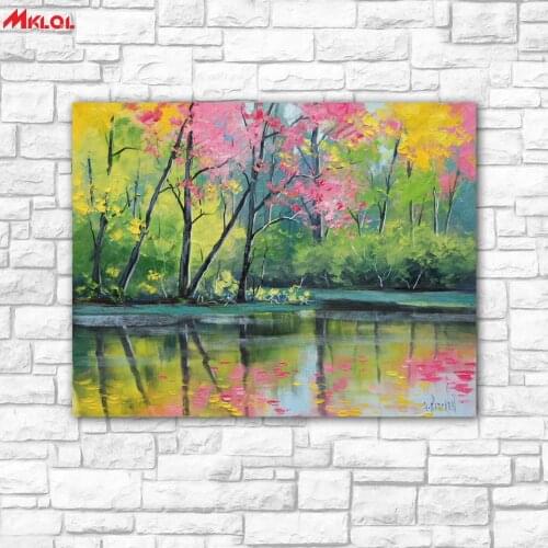 Wall Art Stream Grove Landscape painting Painting For Living Room Home Decoration Oil Painting On Canvas Wall Painting no fram
