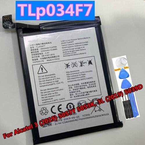 100% Original 3500mAh Battery TLp034F1 TLp034F7 For Alcatel 3 (2019) 5053Y 5053K, 3L (2019) 5039D High Quality Battery