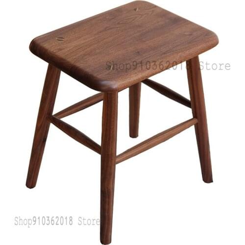 Original Solid Wood Nordic Simple Square Stool Small Stool Low Stool Mortise And Tenon Household Log Japanese Oak Dining Stool M