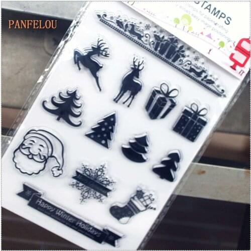 PANFELOU 11.3*15.56cm tree series Transparent Silicone Rubber Clear Stamps cartoon for Scrapbooking/DIY wedding album