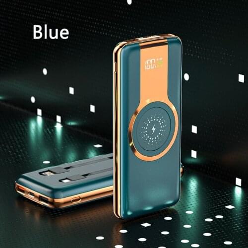 PD 22.5W Fast Charge Power Bank 20000mAh 15W Qi Wireless Charging Type C Powerbank with Cable for iPhone 12 11 Samsung Poverbank