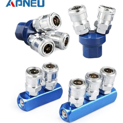 Pneumatic Fitting Compressor Fittings 1/4 Quick Connector Air Gas Distributor For Pump Tool Coupler Manifold Multi Splitter
