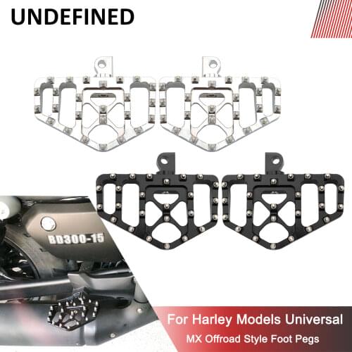 Motorcycle Floorboards MX Offroad Foot Pegs Wide Fat Footrest Pedals For Harley Dyna Fatboy FXDF Softail Sportster 883 XL Bobber