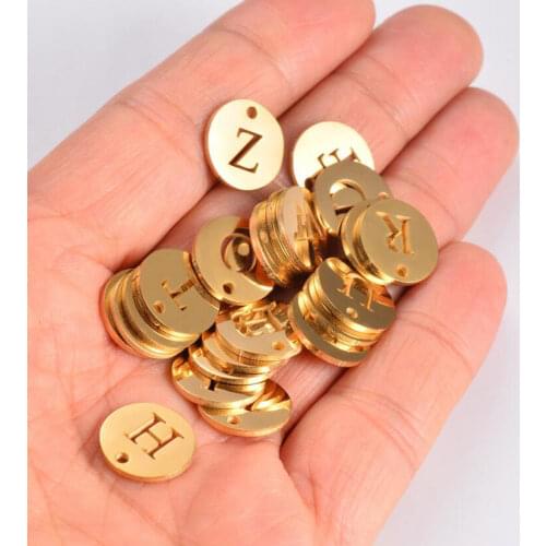 5Pcs/Lot Gold Capital Letter Initial Charms Stainless Steel A-Z Alphabet Pendant Jewelry Crafts Handmade Finding For Men Women