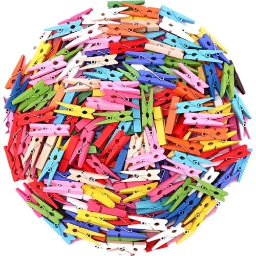 50 Mini Natural Wooden Clothespins Small Colorful Clothespins Colored Wood Peg Pins Ideal for Crafts