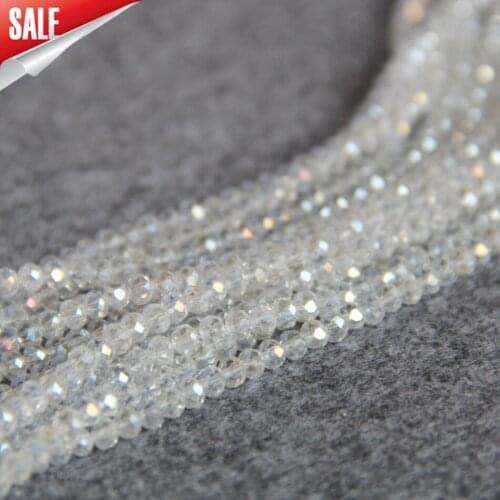 Manual Accessories 3x4mm Faceted white AB+ colorful glass Crystal beads loose 150pcs DIY Jewelry making design wholesale