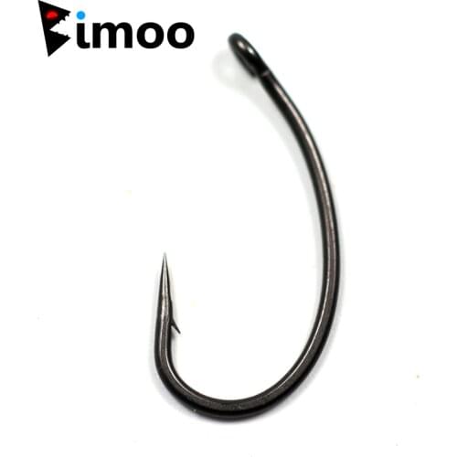 Bimoo 20pcs/pack #2 #4 #6 #8 Coated Needle Sharp Curve Carp Fishing Hooks High Quality Matt Black Pop up Carp Hook