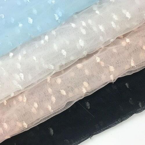 2yds 2018 New Mesh Embroidery Wave Dot Net Lace Fabric African French Tulle Lace For Clothing Wedding Dress Accessories Material