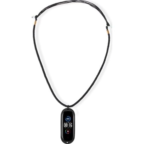 Bracelet Fashion DIY Silicone Knitted Necklace with Rubber Pendant Holder Cover for Xiao mi Band 5