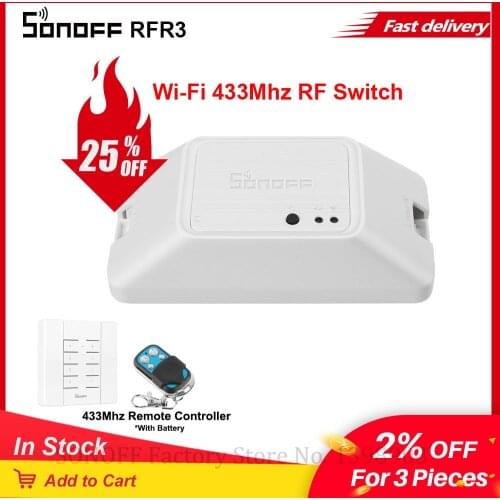 SONOFF RF R3 Wifi DIY WiFi Smart Switch Module Timer Switch Wireless Light Switch 433Mhz RF APP Remote Controller Smart Home