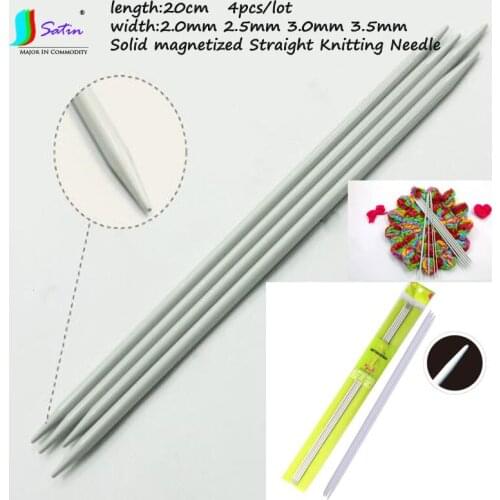 Length 20cm Professional Mini Solid Magnetized Straight Knitting Needle Doll Clothes Socks Diy Sweater Sewing Knitting Needle