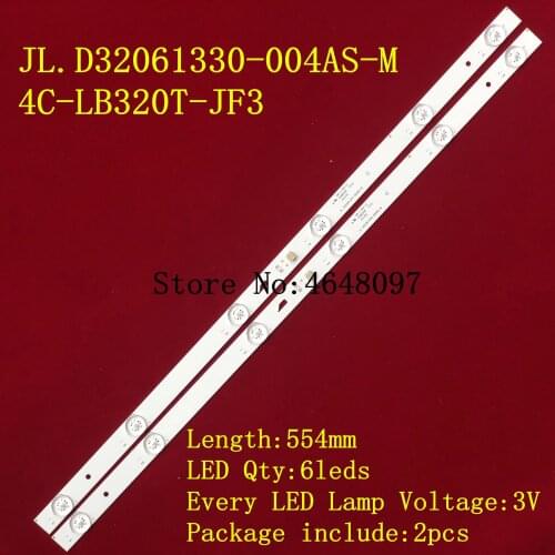 Led backlight strip For To shiba 32L1500C strip 4C-LB320T-JF3 4C-LB320T-HR4 32HR332M06A0 V5 screen LVW320CSDX 1pcs=6led 54.20cm