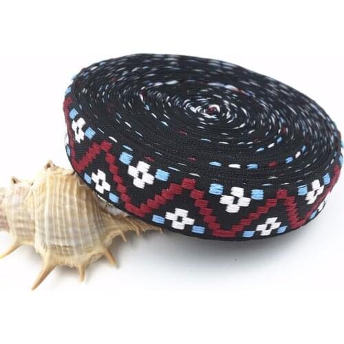 10Yards 20mm 3/4" Geometric Embroidery Woven Jacquard Ribbon Gift Webbing Sewing Wedding Party Clothing Hat Curtain Accessories