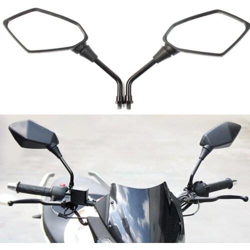 Universal 2Pcs Motorcycle Big Size Rear View Mirror Black Motorcycle Motorbike Chrome Scooter Rearview Rear View Side Mirror 8Mm