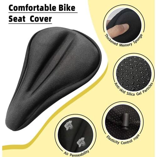 Bicycle Seat Breathable Bicycle Saddle Seat Soft Thickened Mountain Bike Seat Cycling Gel Pad Cushion Cover Cycling Accessories