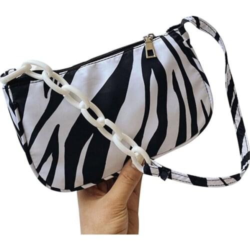 Female Small Shoulder Bag Milk Cow Zebra Striped Multipurpose Handbag Single Shoulder Bag for Women