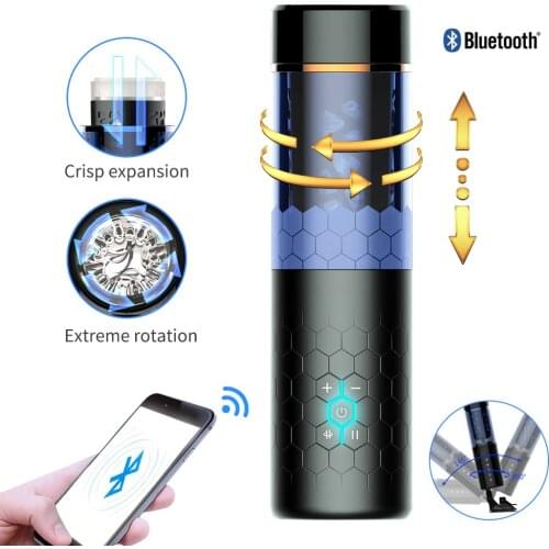 Bluetooth Vibrator Adult Sex Toys For Men Male Masturbation Cup Automatic Telescopic Rotation Artificial Vaginal Sex Machine