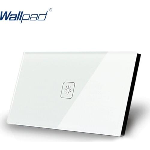 1 Gang 1 Way US/AU Standard Wallpad Touch switch Touch Screen Light Switch White Crystal Glass Panel Free Shipping