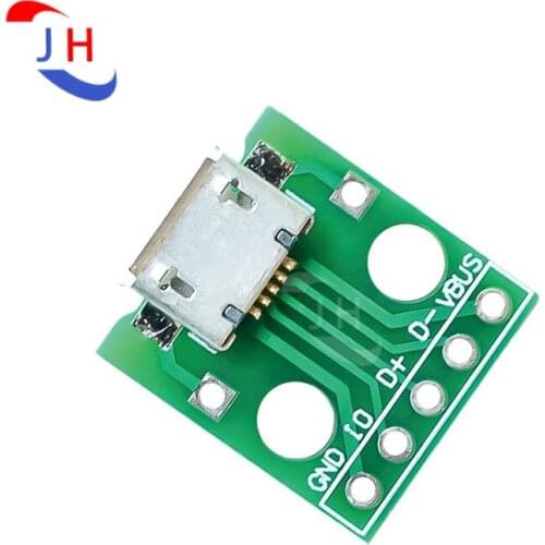 10PCS MICRO USB To Dip Female Type B 5p SMD to Straight Plug Adapter Board Welded Female Head Female Head Test MICRO Module