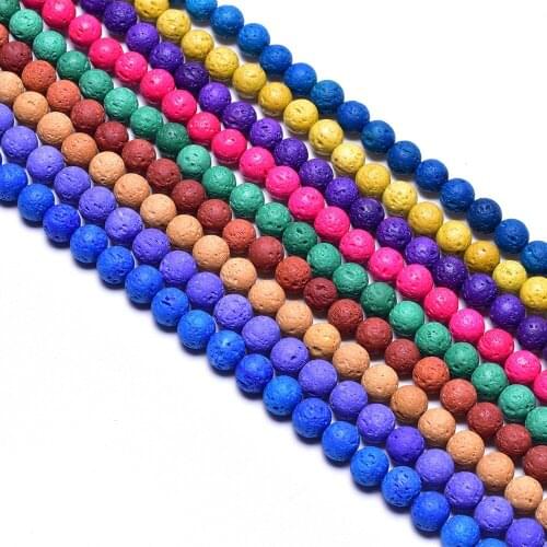 1strand/lot 6 8 10 12 mm Natural Volcanic Lava Stone Round Beads Rock Lava Loose Beads For DIY Bracelet Jewelry making Handmade