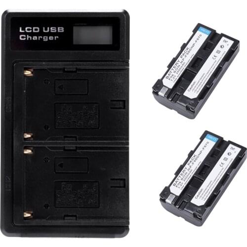 2 Pcs Np-F550 Battery And Lcd Dual Battery Usb Charger For Sony Np-F550 Battery,Compatible With Sony Np-F330,F550,F570 And Sony