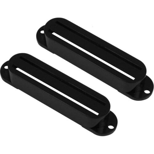 NEW 2pcs Plastic Dual Rail Guitar Pickup Covers Black For FD Strat Tele Style Electric Guitar