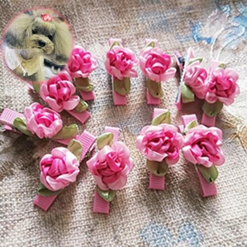 20pcs Lovely Flower Pet Supplies wholesale Dog Headwear Hairpin pet accessories small mixed batch