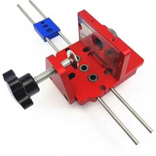 3 in 1 Woodworking Hole Drill Punch Positioner Guide Locator Jig Joinery System Kit Aluminium Alloy Wood Working DIY Tool