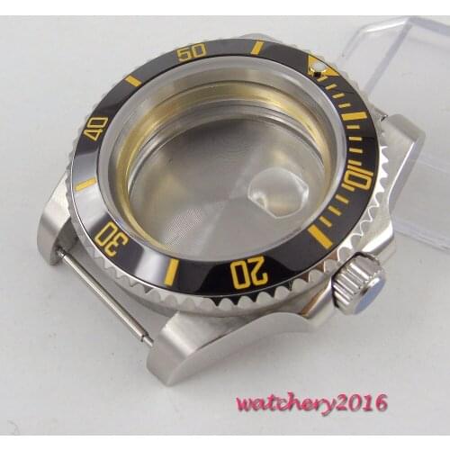 40mm Sapphire Glass Date Ceramic Bezel Top brand Luxury Luminous Marks stainless steel Watch Case fit 8215 2836 Movement