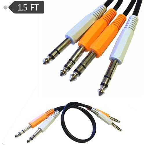 6.35 Big three core 6.5 male to male balanced microphone line audio microphone mixer 6.35 dual channel 45cm