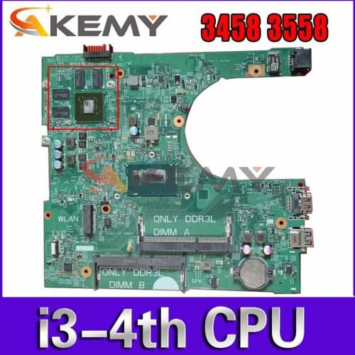 Akemy I3-4005U 14216-1 FOR Dell Inspiron 3458 3558 Laptop Motherboard 14216-1 1XVKN CN-0K2WKN K2WKN Mainboard 100%TESTED