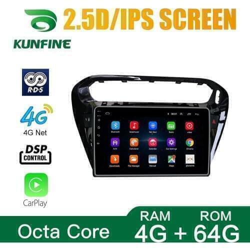 Car Stereo for Peugeot 301 2013-2016 Octa Core Android 10.0 Car DVD GPS Navigation Player Deckless Gloss Black Radio wifi