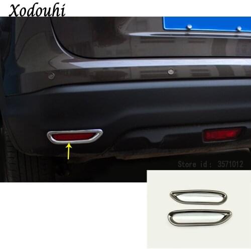 Car Detector ABS Chrome Cover Trim Back Tail Rear Fog Light Lamp Frame Parts 2pcs/set Molding For Nissan Qashqai 2016 2017 2018