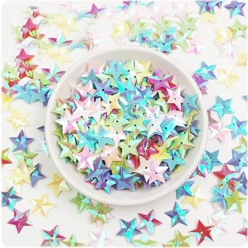 20g 15mm Middle Hole Sequin Pentagram Loose Sequins Crafts Paillette Sewing Clothes Hat Decoration Diy Accessory Jewelery