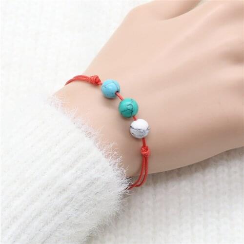 Bohemia Friends Stone Beads Charm Strand Couple Anklet Men Bracelets for Women Jewelry Accesorios Pulseras Mujer Free Shiping
