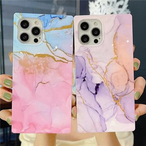 Marble Texture Phone Case For iPhone 11 12 Pro Max XR XS Max X XS 7 8 Plus SE 2020 12 11 Pro Shockproof Glossy Marble Back Cover